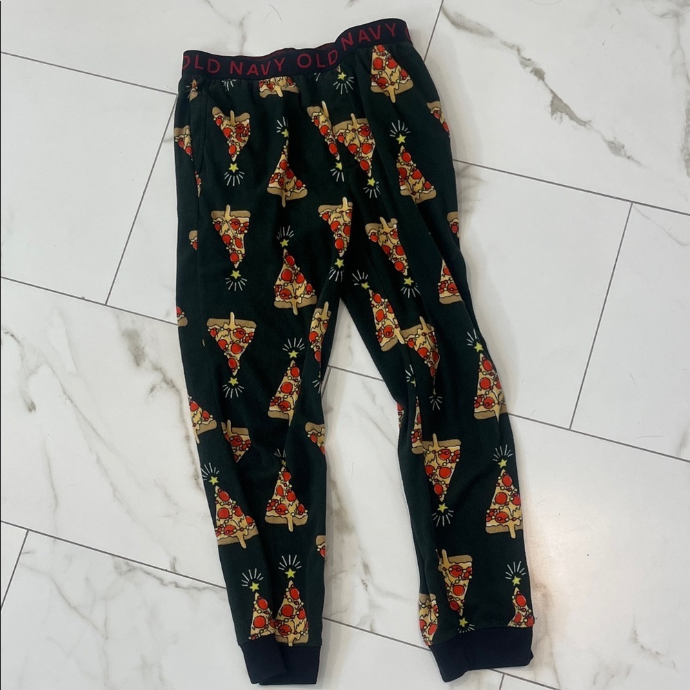 Old Navy Kids Black Pizza-Print Jogger pajama pants